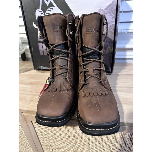 Rocky Rams Horn Boot Men's 8M Waterproof Metatarsal Composite Toe Western - Picture 2 of 7